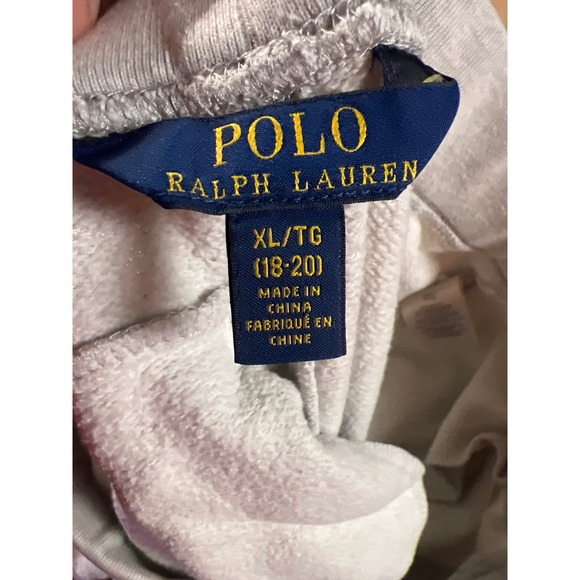 Polo Ralph Lauren Boys Joggers Sweatpants Gray Pony Logo Drawstring XL 18-20 - Picture 7 of 10